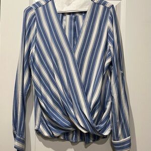 Kut from the Kloth Blue and White Striped Blouse